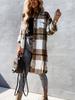 Winter New Cross-border Women's Clothing European And American Loose Casual All-match Mid-length Plaid Shirt Long-sleeved Jacket