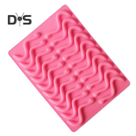 Chocolate Mold 20 Cavity Gummy Snake Lightweight Reusable Worms Cake Mold Baking Tool