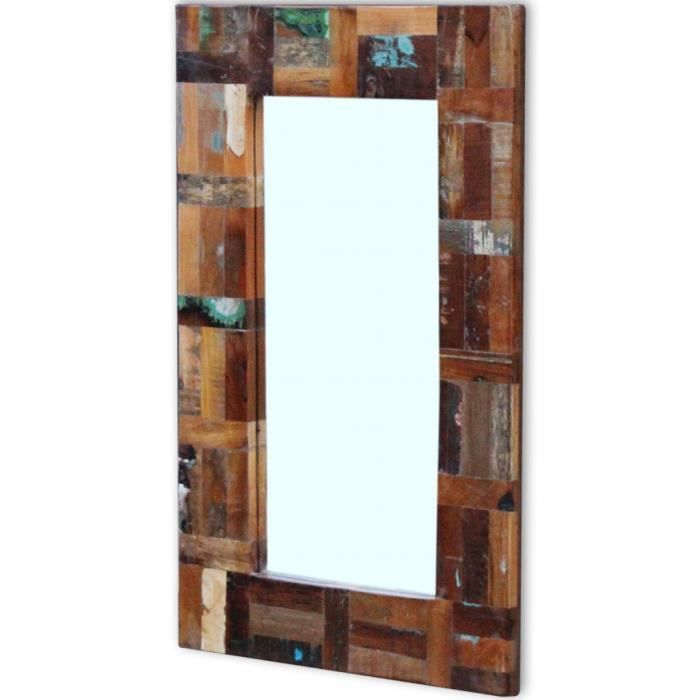 VidaXL Miroir Bois de récupération massif 80 x 50 cm