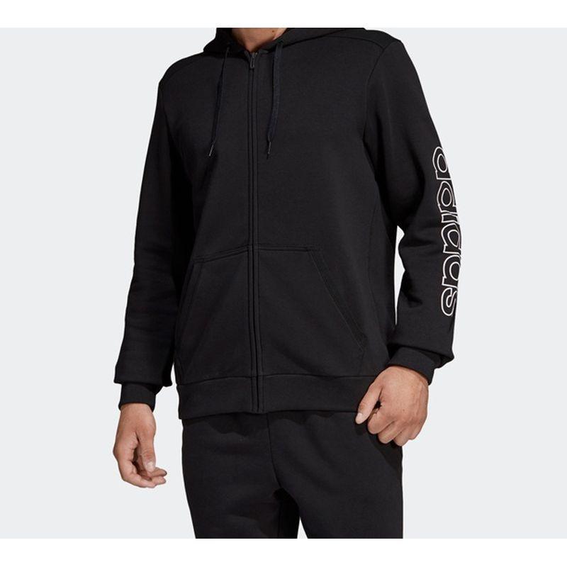 Adidas Originals Trefoil Sporty Knit Hooded Jacket Men Outerwear Black DU0364