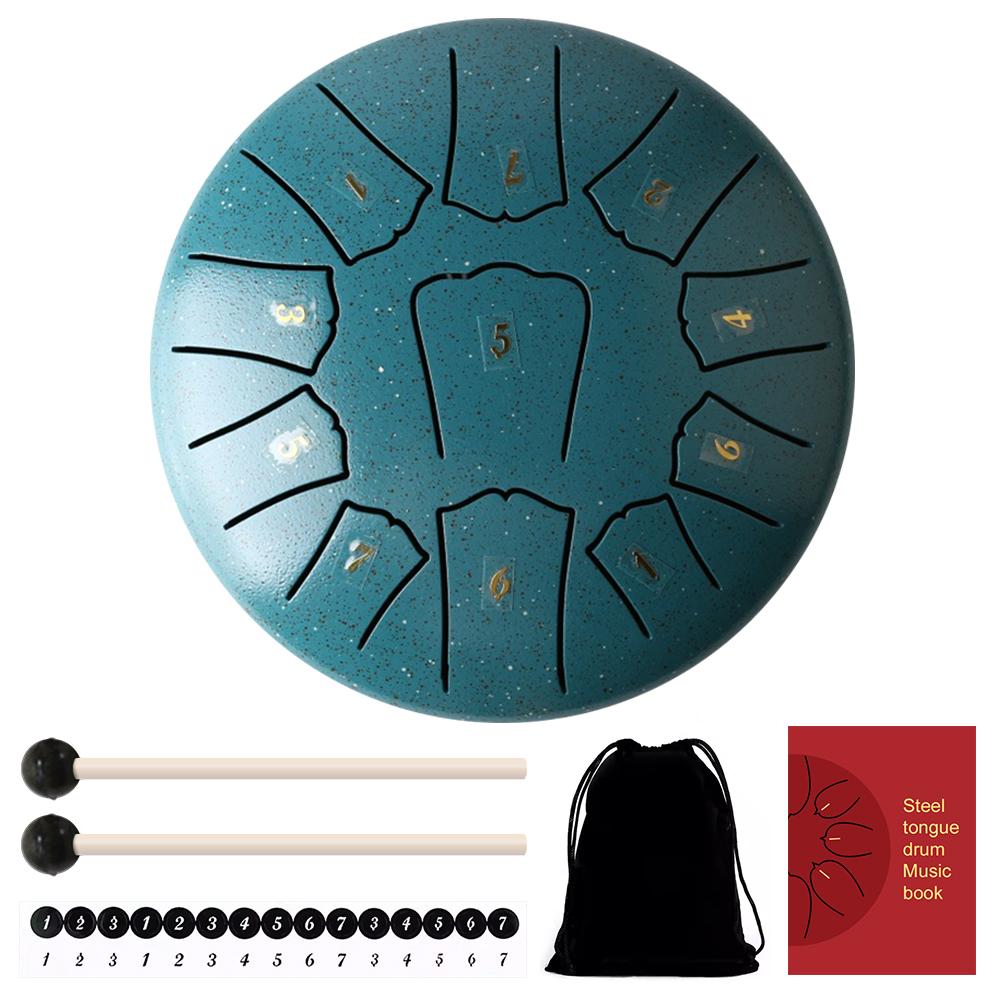 6 Inch 11/8 Notes Handpan Drum with Drum Bag Music Book Drum Mallets Hand Pan Drum for Entertainment Meditation Yoga Zen Gifts