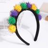 High Elastic Glitter Ball Hairbands Creative Mardi Gras Headdress Hair Hoop  for Holiday