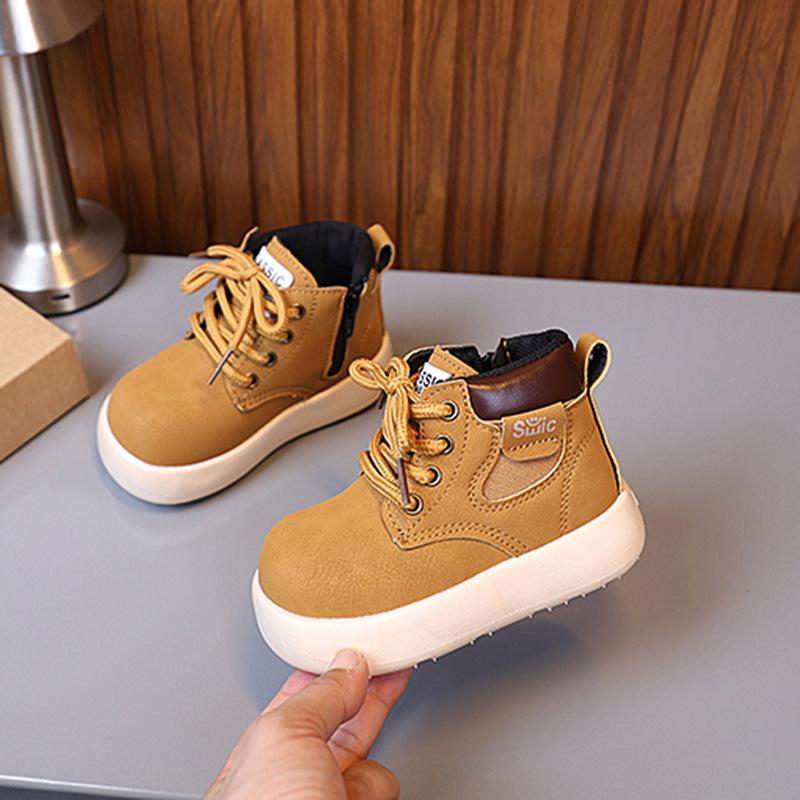 

Children s Martin Boots with Soft Soles, New British Style Single Boots for Autumn and Winter, Soft Soled Boys Ankle Boots, Girls Boots 21 жёлтый