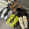 Flat-bottomed Silver Flip-flops Women's Shoes Summer 2025 New Niche Outerwear Toe Beach Sandals