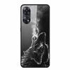 For Oppo Reno8 T 4G Case Luxury Tempered Glass Back Cover Hard Case For Reno8 T 4G 6.43" Capa Funda Animal Vividly Coque Wolf