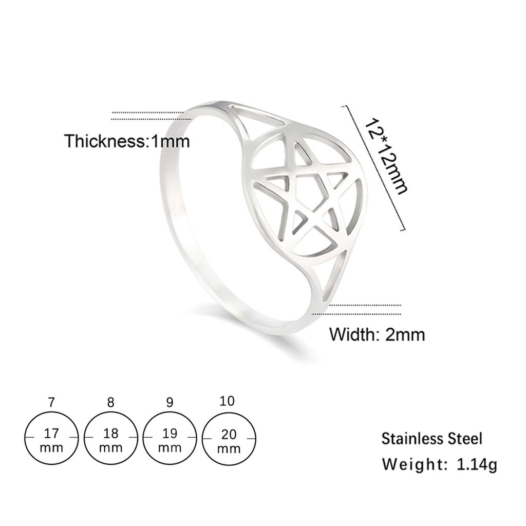  Minimalism Pentagram Rings for Women Stainless Steel Judaism Star of David Ring Amulet Jewelry Anniversary Gift