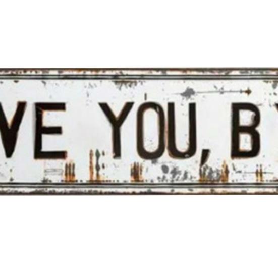 Älskar dig Hej Vintage Metallväggskylt Retro Rustik Stil Väggkonst Plakett för Hem Bar Hall Entré Garageport Dekor