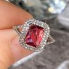 Cao Shi Sparkling Square Princess Ring - Elegant Engagement Proposal Ring for Women, European & American Fashion.
