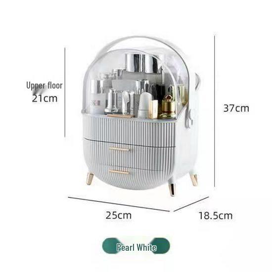 Custom Light Luxury Cosmetic Storage Box: Large Capacity Handheld Lipstick and Mask Organizer.