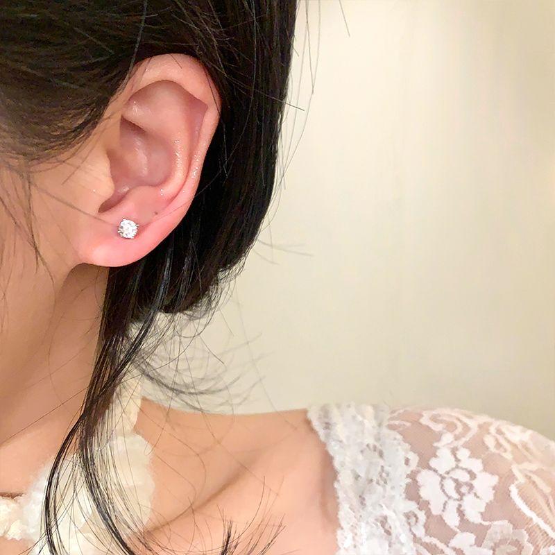 Ear-Caring Bi Medical Titanium Steel Flash Diamond Ear Bone Stud Small and Delicate Ear Stud Female Earrings Sleep No Need to Take off Earrings