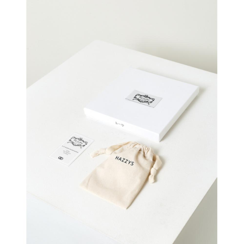 HAZZYS Toile De Jouy Beige Triangle Ring Silk Scarf