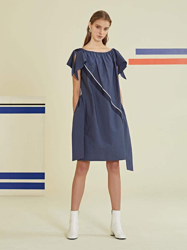 Leuiel Diagonal Line Volume Dress_Blue