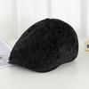 American Retro Street Leopard Print Forward Hat Female Autumn Spice Girl Style Show Face Small Beret Personality Big Head Circumference Hat
