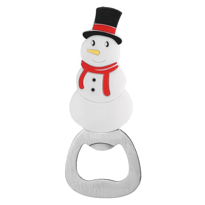 Christmas Pattern Bottle Opener Santa Snowman Elk Beer Eagle Silicone Stainless Steel Beer Openers Refrigerator Magnet Opener