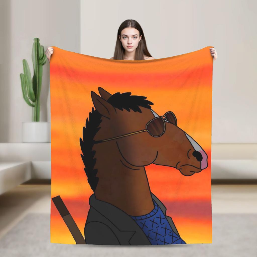 BoJack Horseman Warm Soft Blanket  Travel Office Plush Throw Blanket Comfortable Outdoor Flannel Bedspread Sofa Bed Cover