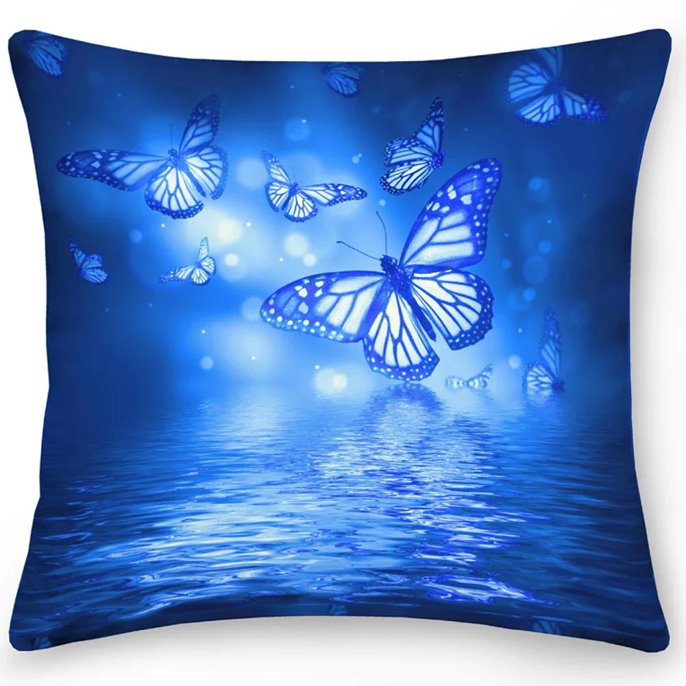 Pillow Office Sofa Butterfly Print Double Sided Cover Square Cushion