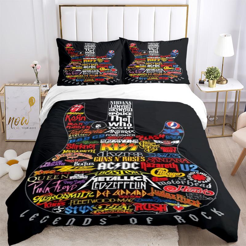 Legends Rock Bedding 3 Piece Set HD Print Duvet Cover Pillowcases for Teens Adult Bedroom Decoration Christmas Gift