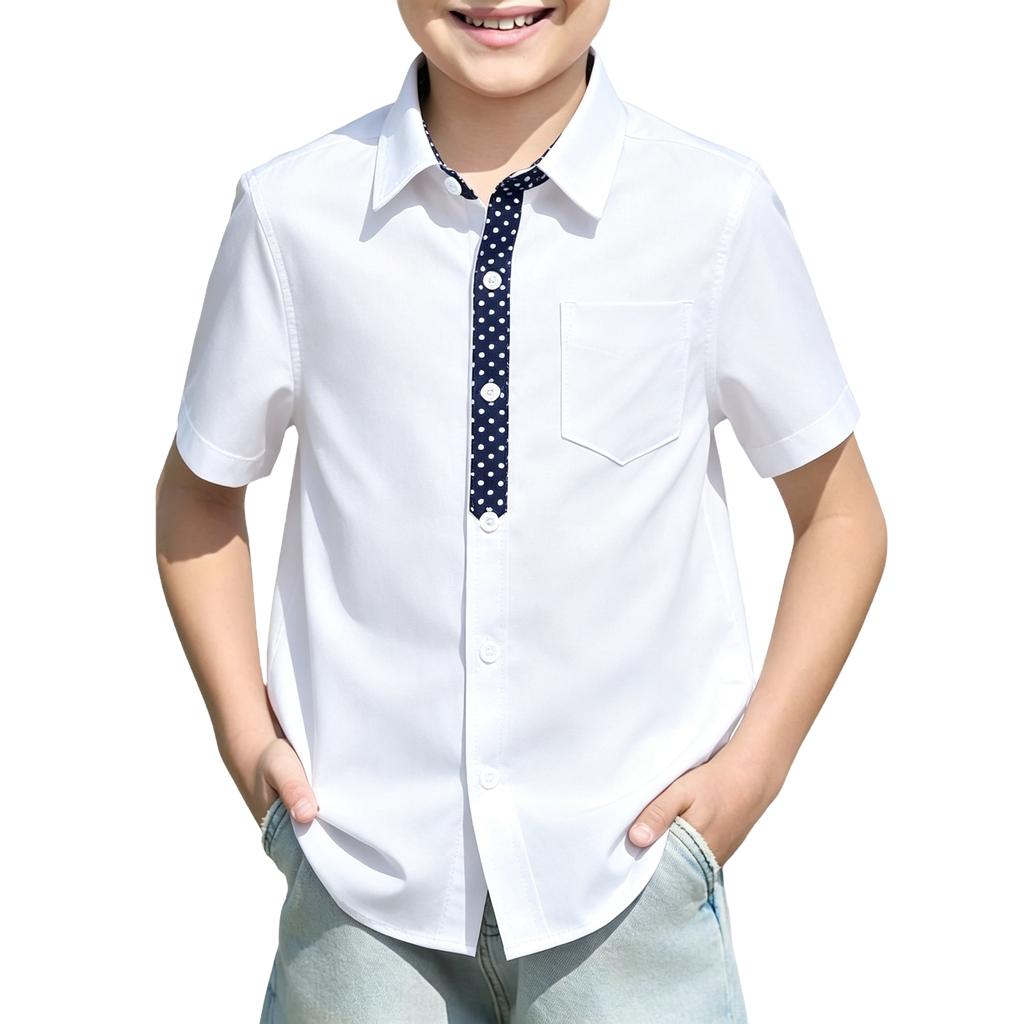 Maglietta a maniche corte per ragazzo per uniforme scolastica Sottocamicia