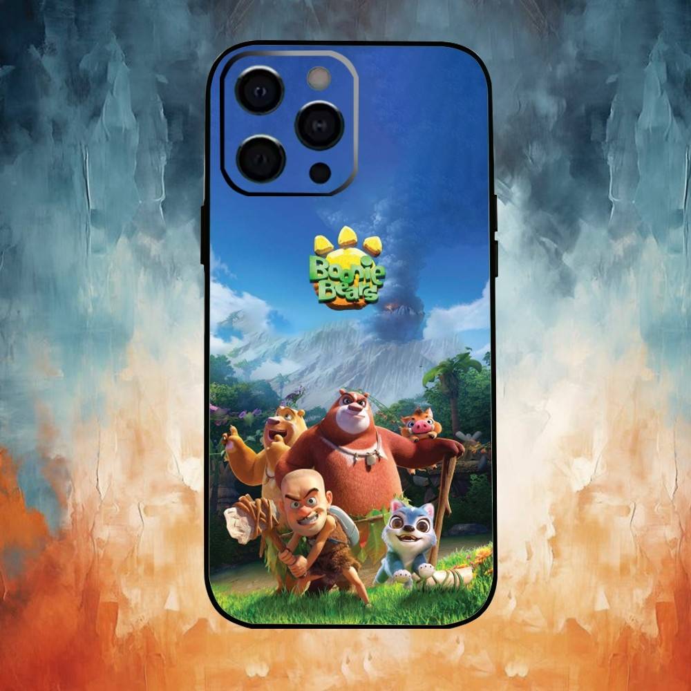 Cartoon Boonie Bears  Phone Case For iPhone 17,16,15,14,13,12,11 Plus,Pro Max,Soft Silicone Black Cover
