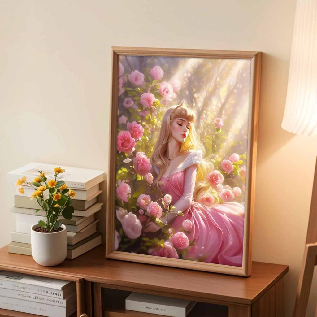 Full Round Diamond Painting The Princess In The Flower Bed Art Rhinestone Picture Mosaic DIY 5D Cross Stitch Embroidery Home Decoration