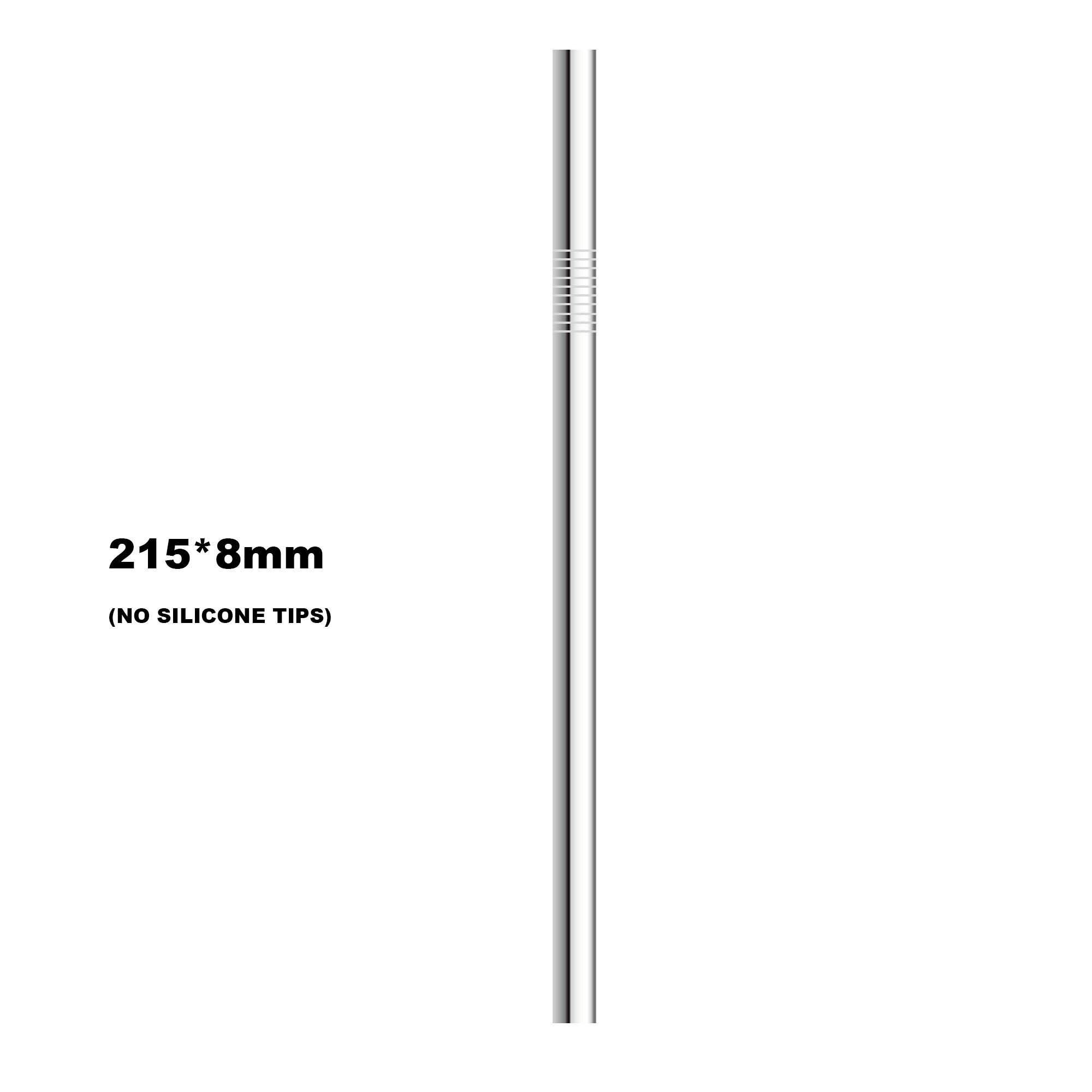 

Прямые соломинки, изогнутая соломинка, короткая расширенная минимальная серебряная многоразовая соломинка из нержавеющей стали, металлическая щетка для чистки трубочек для питья, рождественская вечеринка в баре 215mmx8mm Straight