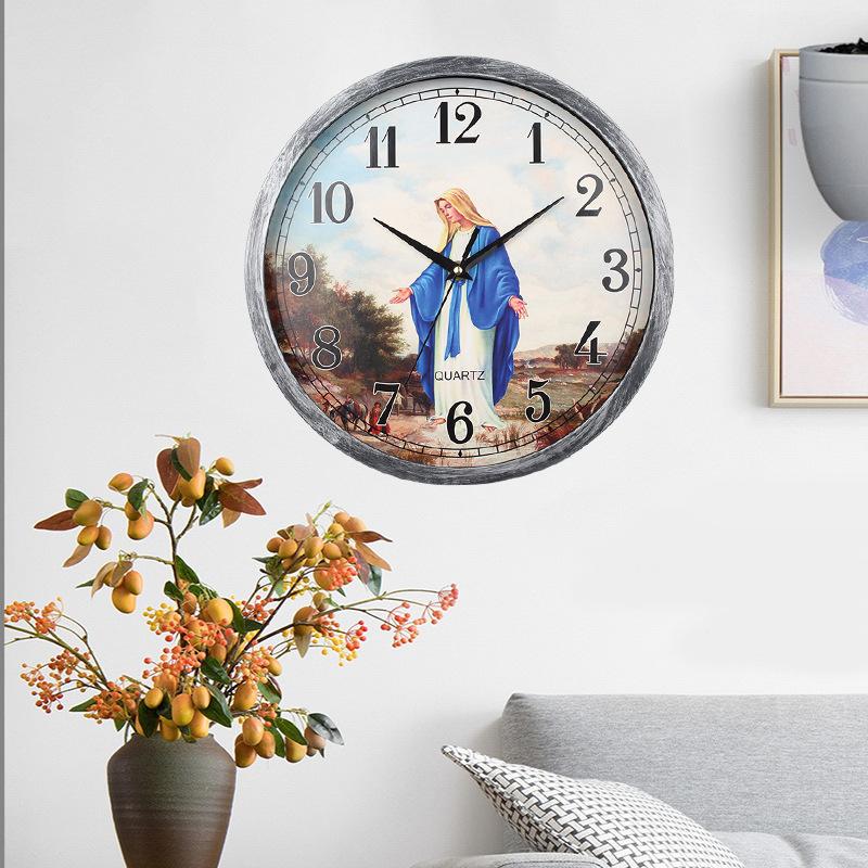 New Jesus Wall Clock Bedroom Living Room Home Decoration Wall Clock Living Room Dining Room Silent Wall Clock