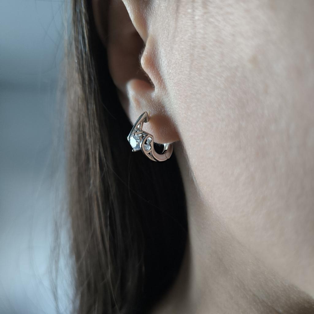 Серебряные серьги с фианитами (2207832)