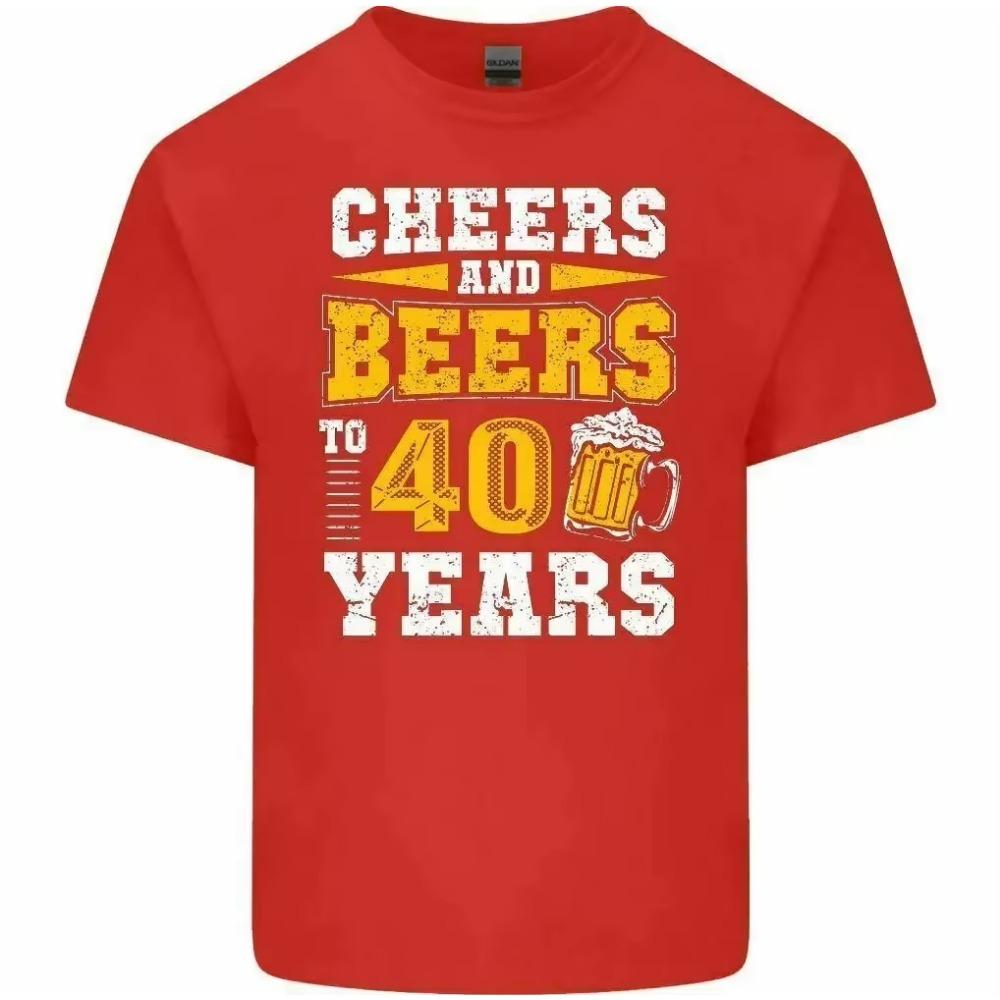 40th Birthday T-Shirt 1982 Mens Funny CHEERS & BEERS to 40 Year Old Alcohol Top