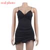 Cryptographic Irregular Ruffle Straps Mini Dress Elegant Fashion Outfits Night Club Party Summer 2026 Bodycon Dresses Vestidos