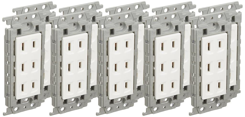 Panasonic Cosmo Series Wide 21 Embedded Triple Outlet Insulation Frame White WTF13034WK 10 Pieces