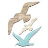 3Pcs Wall Hanging Seagull Decoration Coastal Wooden Naments Beach Sculpture Nautical Ocean Decor Plaque Wood Seagull Wall Decor