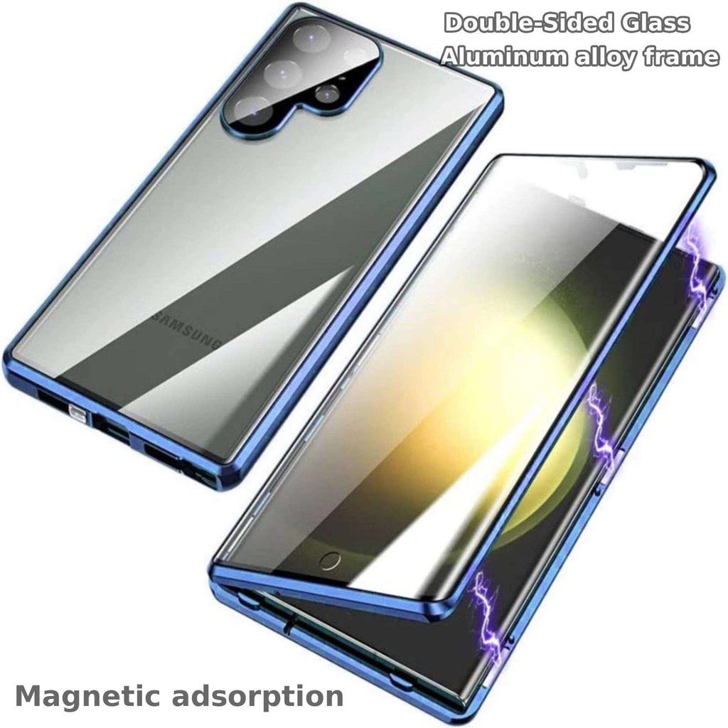 Case for Samsung Galaxy S26 Ultra S26+ Plus with Double Sided Tempered-Glass & Metal Frame Phone Bumpers Full Lens Protection Cover
