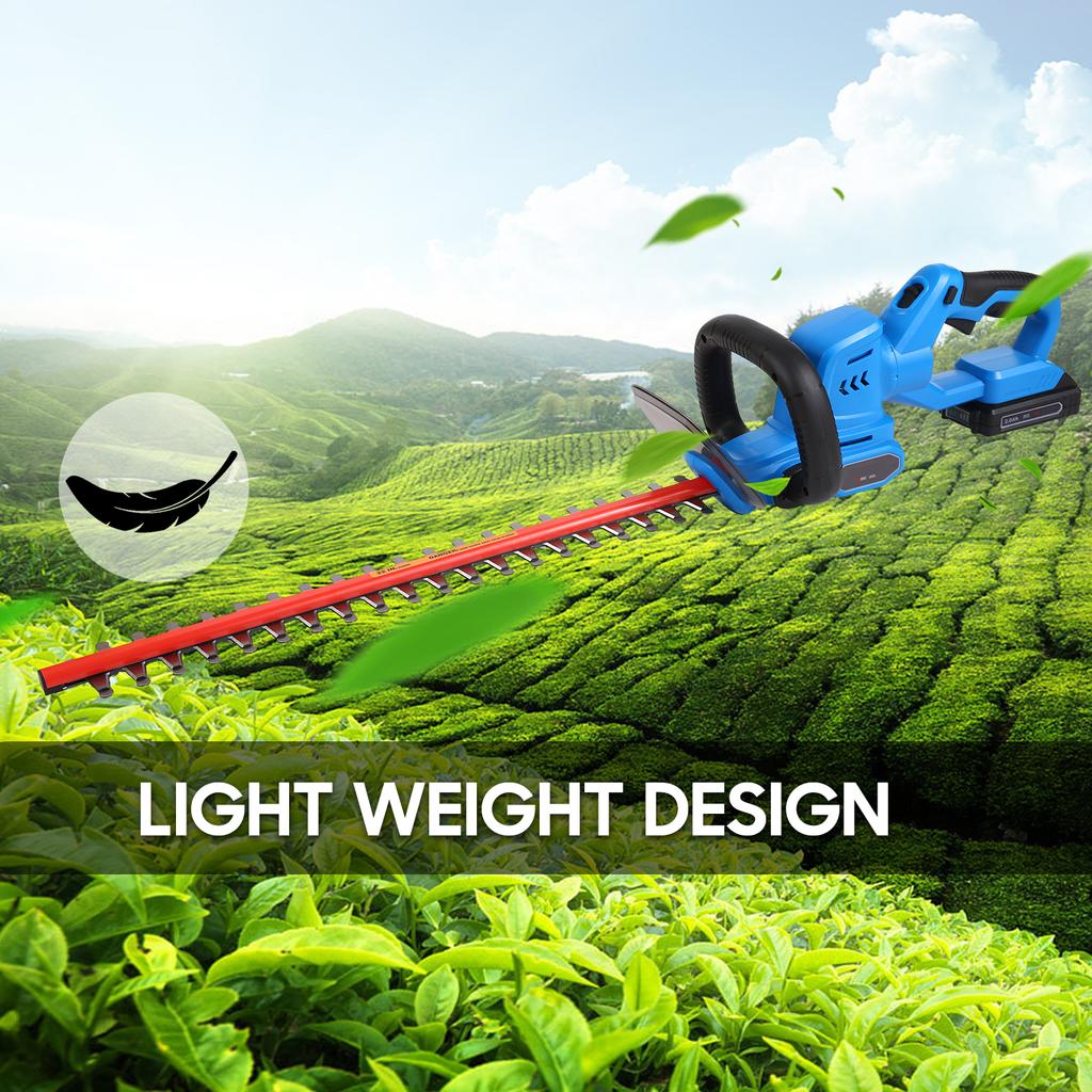 Akku-Heckenschere, 20 V elektrischer Buschschneider mit 22"" Doppelklingen, 3/4"" Schnitt