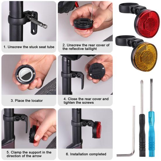 Bicycle Tail Light for AirTag Anti-Theft Lightweight Waterproof Super Bright Road Mountain Bike Lamp Night Riding Warming LED Lamp