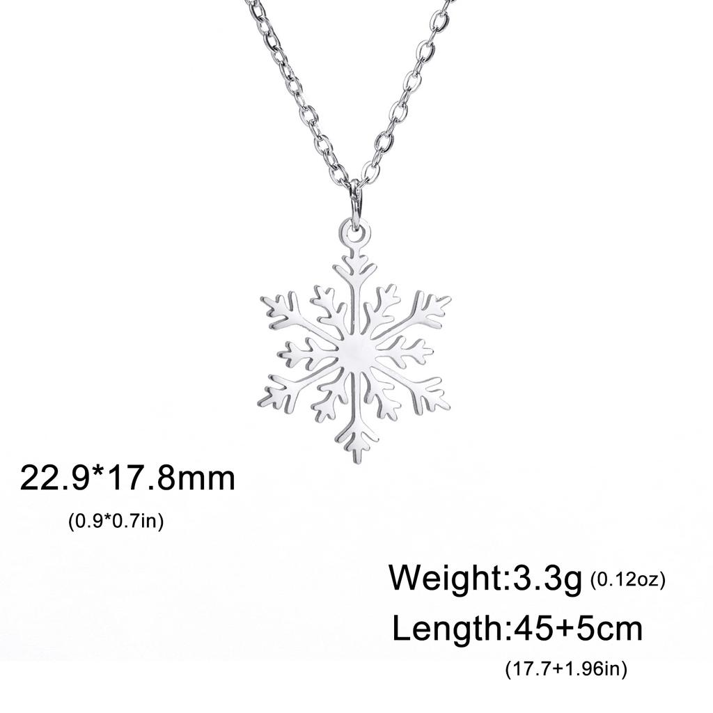 Snow Flower Pendant Necklace Earrings Set for Women Stainless Steel Elegant Jewelry Valentine's Day Party Gifts Wear 2026 New
