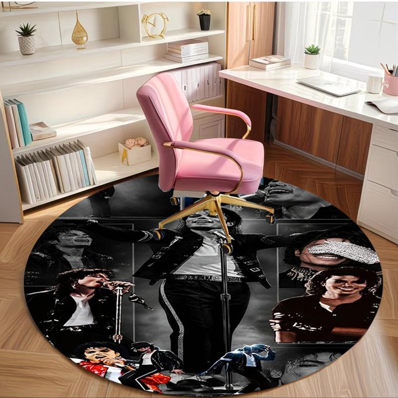 Michael Jackson Print Round Rug, Washable Floor Carpet, For Entryway Dorm Laundry Room Office Study, Home Decor Birthday Christmas Gift