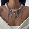 Vintage Multi Layer Tassel Heart-Shaped Pendant Necklace Women Star Necklace Punk Y2k Metal Clavicle Chain Party Zircon Gifts