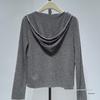 Poetry*Li Women's Hooded Two-Piece Look Long Sleeve Knitted Sweater, Autumn 2025 Collection.