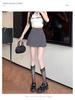Women's High-Waist A-line Skirt with Irregular Slit and Anti-Exposure Design