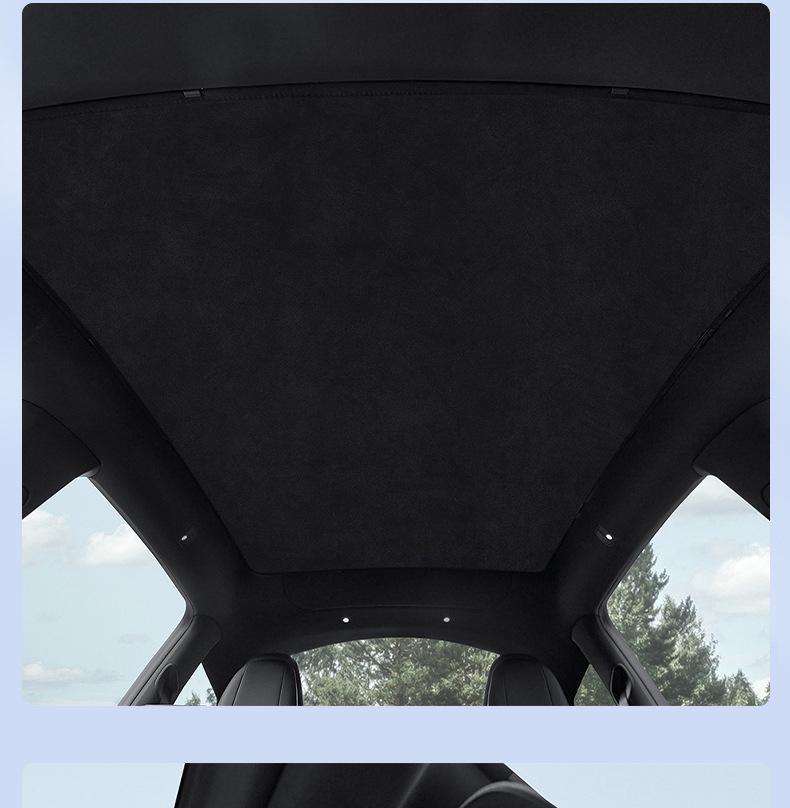 Tesla Model 3/Y Suede Plush Sunroof Sunshade - UV Protection