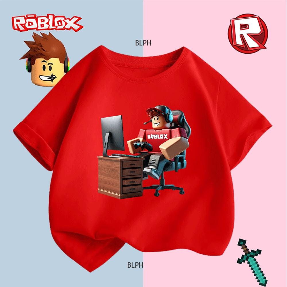 Adorable Roblox Character Print Kids T-Shirt, Comfortable and Stylish Gaming-Inspired Tee for Young Gamers