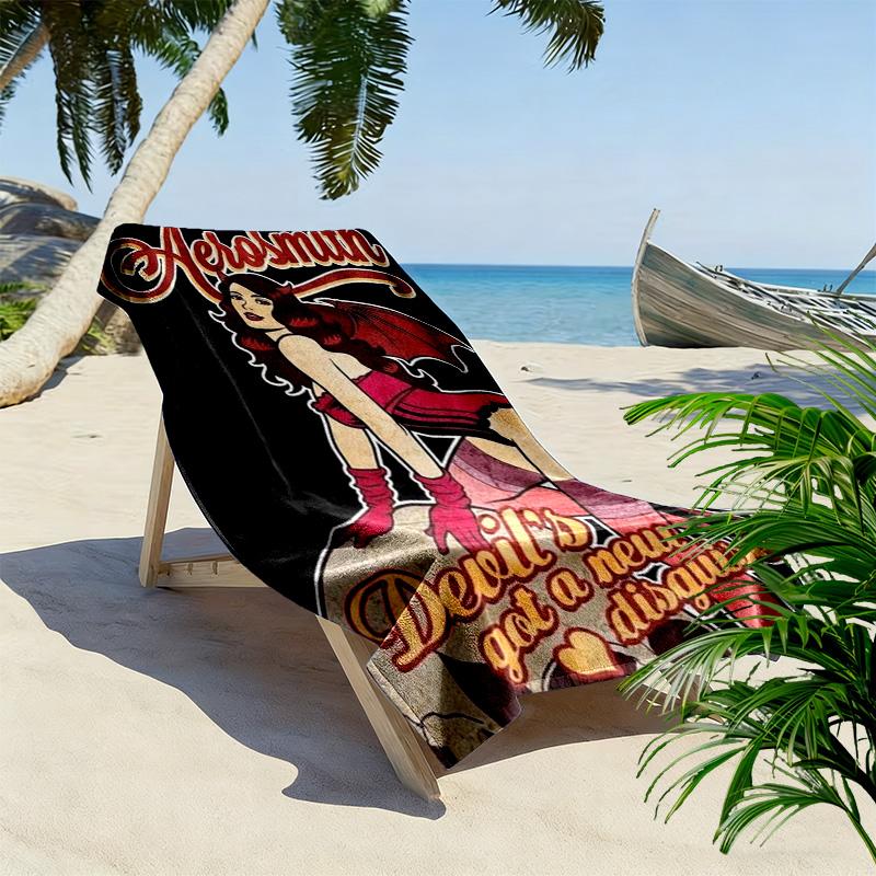 Aerosmith 2D Flat Print Beach Towel, Large Soft Quick Dry Towel for Beach Camping SwimmingSSTJ0917050