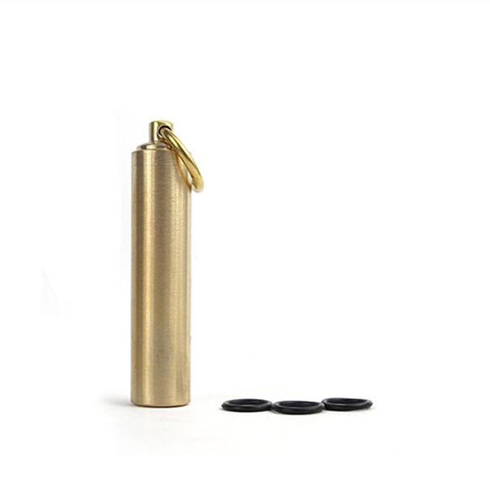 Key Chain Delicate Hot Sale Waterproof Box Capsule Brass Holder Medicine Pill Bottle Outdoor