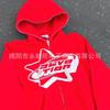 Dark Print Zip Up Hoodie Sweatshirt Men Women Casual Loose Fit Streetwear Daily Wear