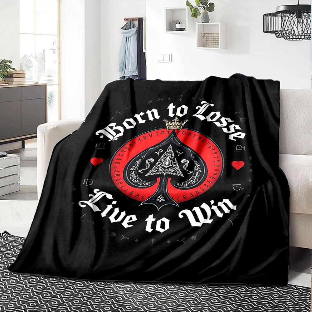 1pc Born To Lose Live To Win Soft Flannel All Season Throw for Home, Office, Outdoor UseDurable Comfort Soft Warm Throw for Home