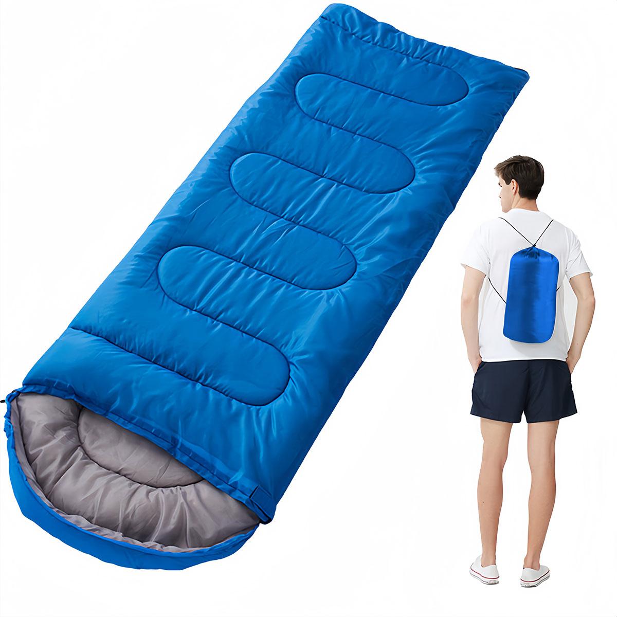 

Four season camping sleeping bag - super comfortable, lightweight and durable, perfect for hiking, camping and mountaineering синий