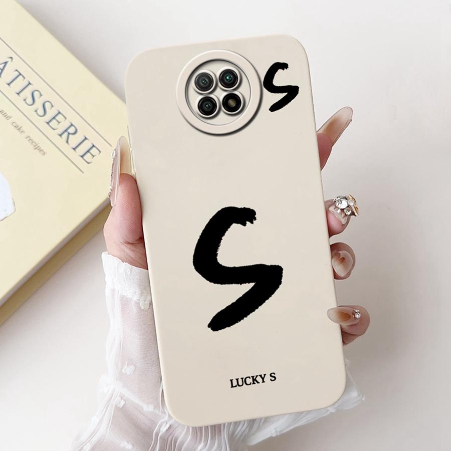For Xiaomi Redmi Note 9T Case Soft Silicone Coque Lucky A-Z Letter Painted Shockproof Funda for Redmi Note 9 5G note9 TCover