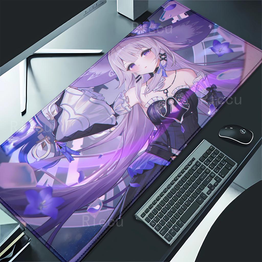 The Herta Honkai Star Rail teclado mouse pad Large Gaming mousepad Office Table Accessories Nonslip Mausepad overlock Desk Mat