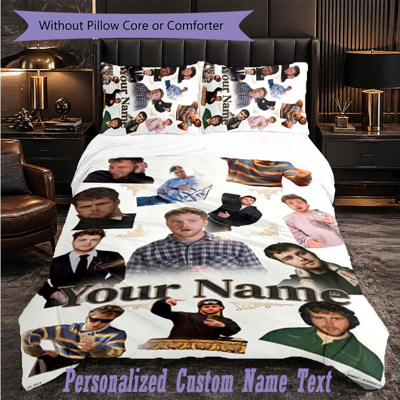 Personalized 3Pcs Bedding SetAlex Warren Custom Text Duvet Cover Pillowcase Set Bedroom Gift