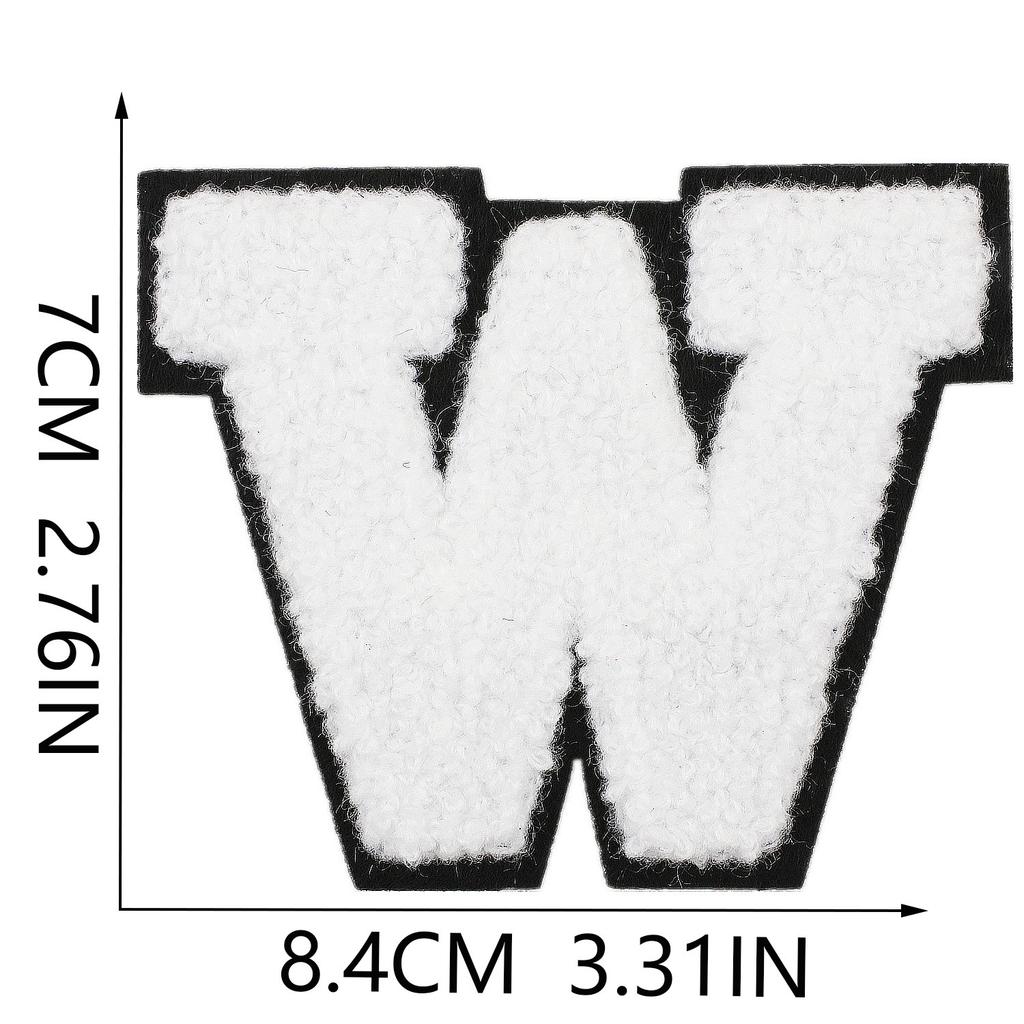 White 7Cm English Letter Embroidery Cloth Sticker Computer Embroidery Label Clothing Accessories Decorative Embroidery Sticker Ironing Stamp